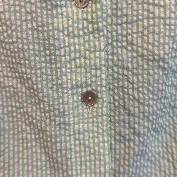 Unbranded green and white striped sleeveless button down dress size S - Picture 2 of 3